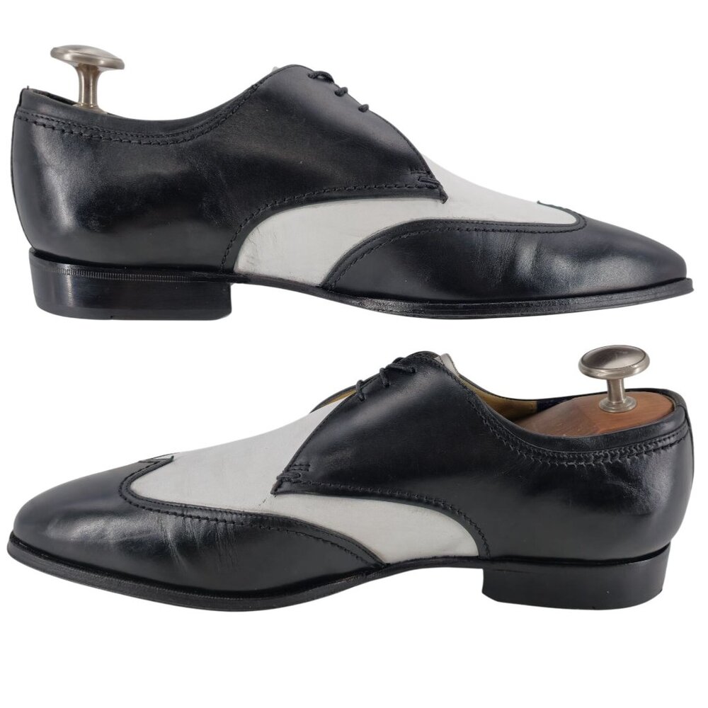 New Old Stock Florsheim Imperial Black White Wingtip Spectators 10D Dress Shoes - Picture 8 of 11